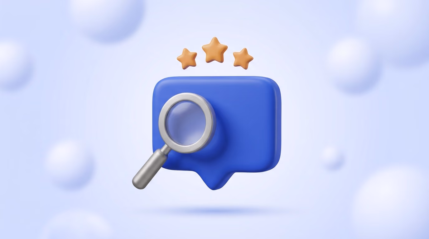A 3D review card with orange stars and a magnifier, representing driver reviews from other carriers